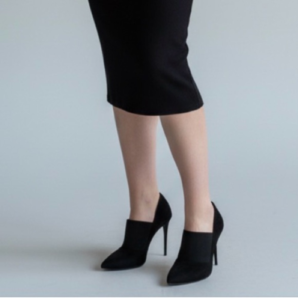 Black Suede Stiletto 8.5 4 Inch Heels Spain Made Shoes Leather European Brand - Picture 11 of 13